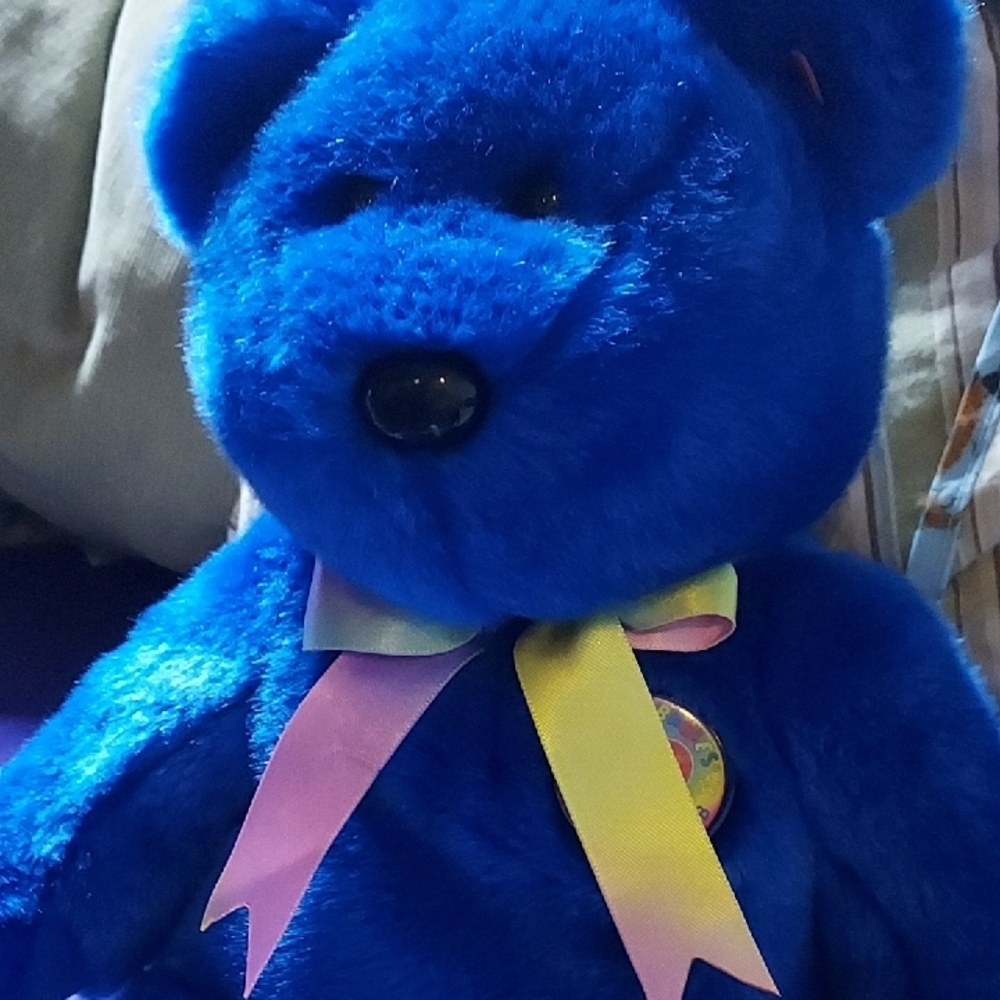 Ty Blue Stuffed Animal with Soft Fluffy Texture and Classic Design